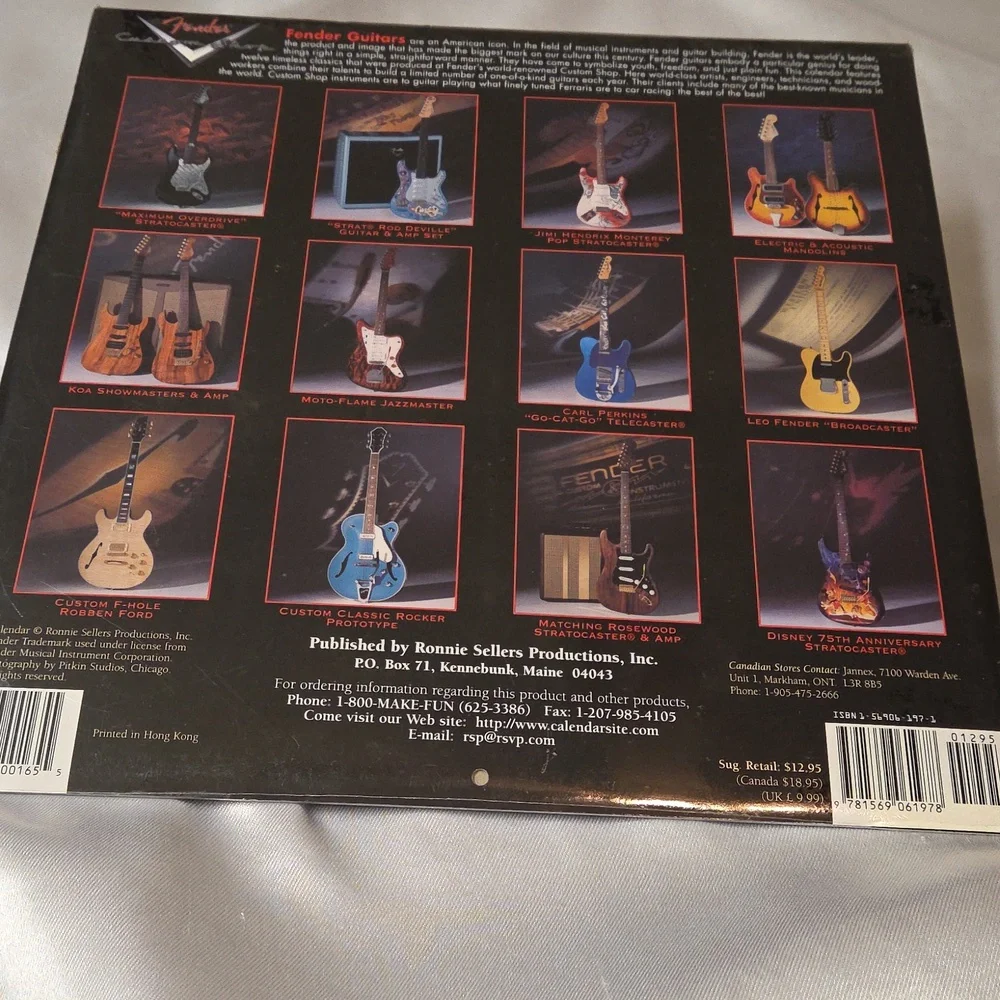 Fender Custom Shop Calendar 2001 Vintage Y2K Guitar Music